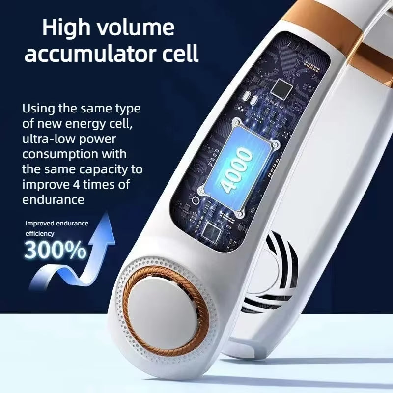Neck Fan Rechargeable, Personal Portable Fan Battery Operated, Hands Free Wearable USB Neck Cooling Fan for Indoor Outdoo