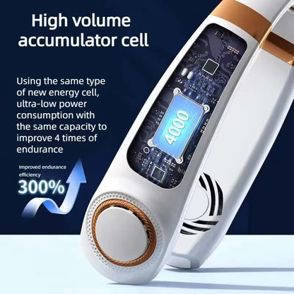 Neck Fan Rechargeable, Personal Portable Fan Battery Operated, Hands Free Wearable USB Neck Cooling Fan for Indoor Outdoo