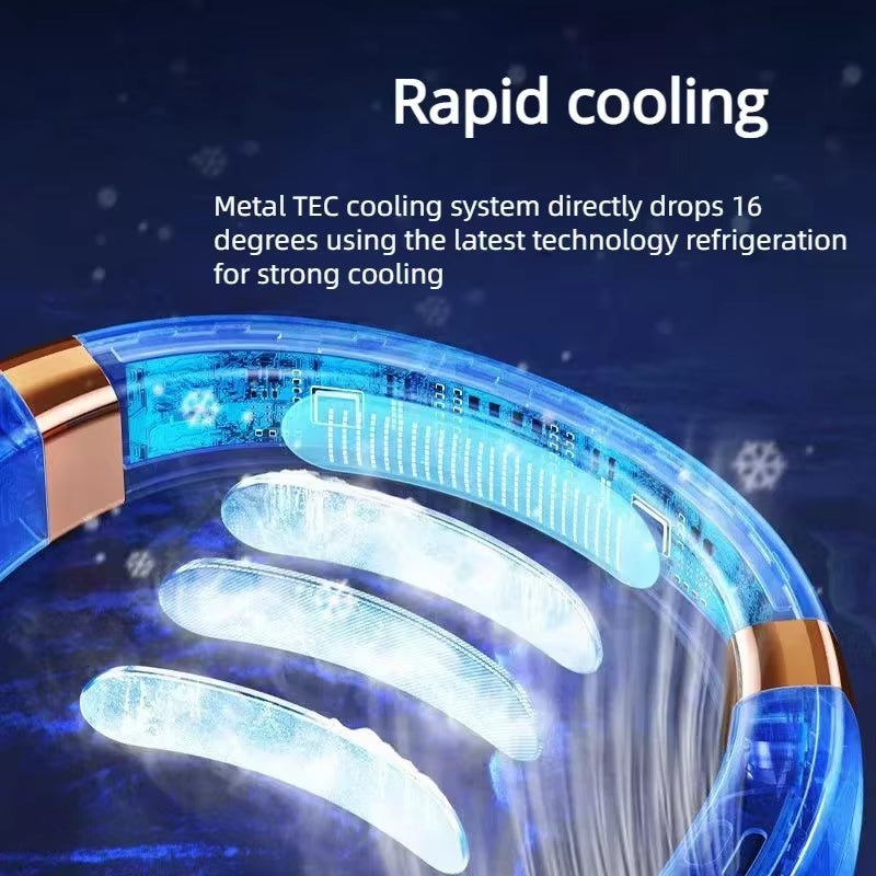 Neck Fan Rechargeable, Personal Portable Fan Battery Operated, Hands Free Wearable USB Neck Cooling Fan for Indoor Outdoo