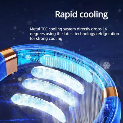 Neck Fan Rechargeable, Personal Portable Fan Battery Operated, Hands Free Wearable USB Neck Cooling Fan for Indoor Outdoo