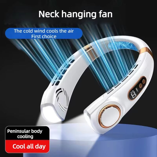 Neck Fan Rechargeable, Personal Portable Fan Battery Operated, Hands Free Wearable USB Neck Cooling Fan for Indoor Outdoo